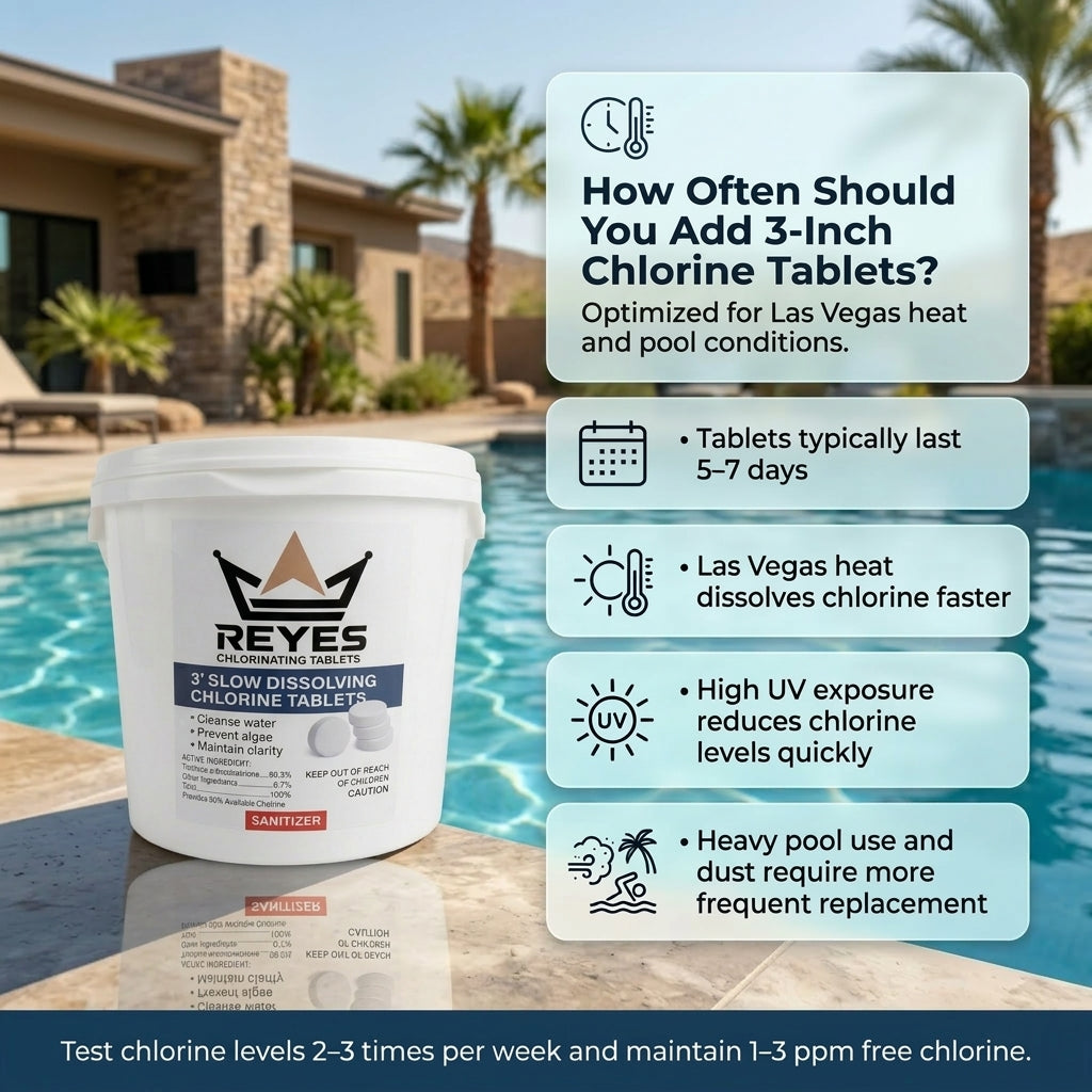 3” Chlorine Tablets 10 lb | Slow-Dissolving - Las Vegas