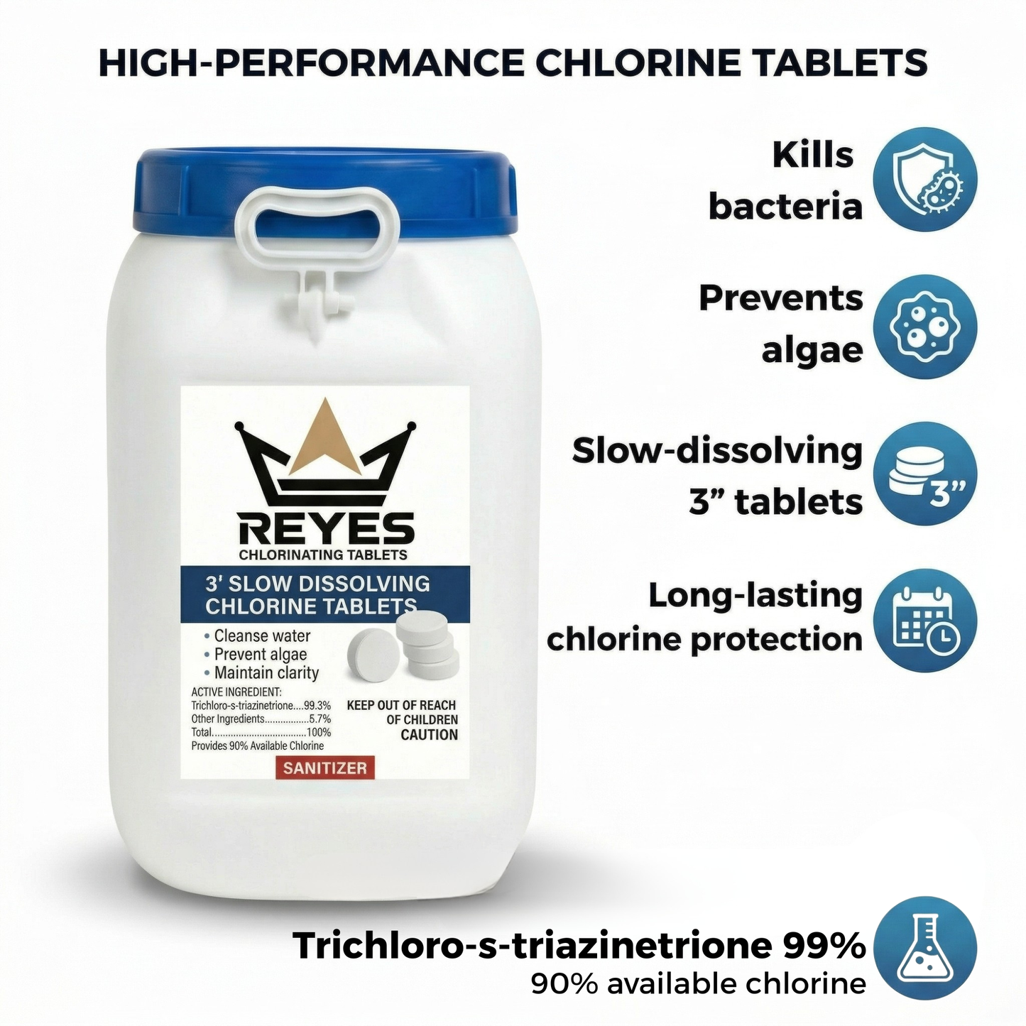 3” Chlorine Tablets  55 lb | Slow-Dissolving - Las Vegas