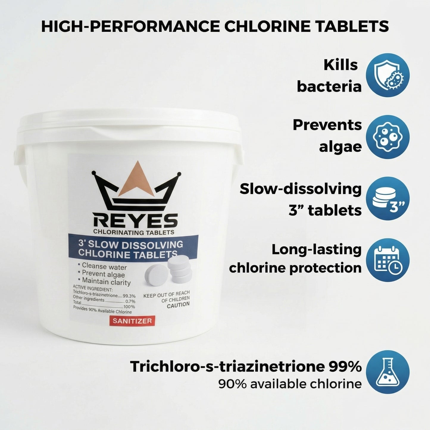 3” Chlorine Tablets 10 lb | Slow-Dissolving - Las Vegas